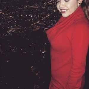 Red sweater dress